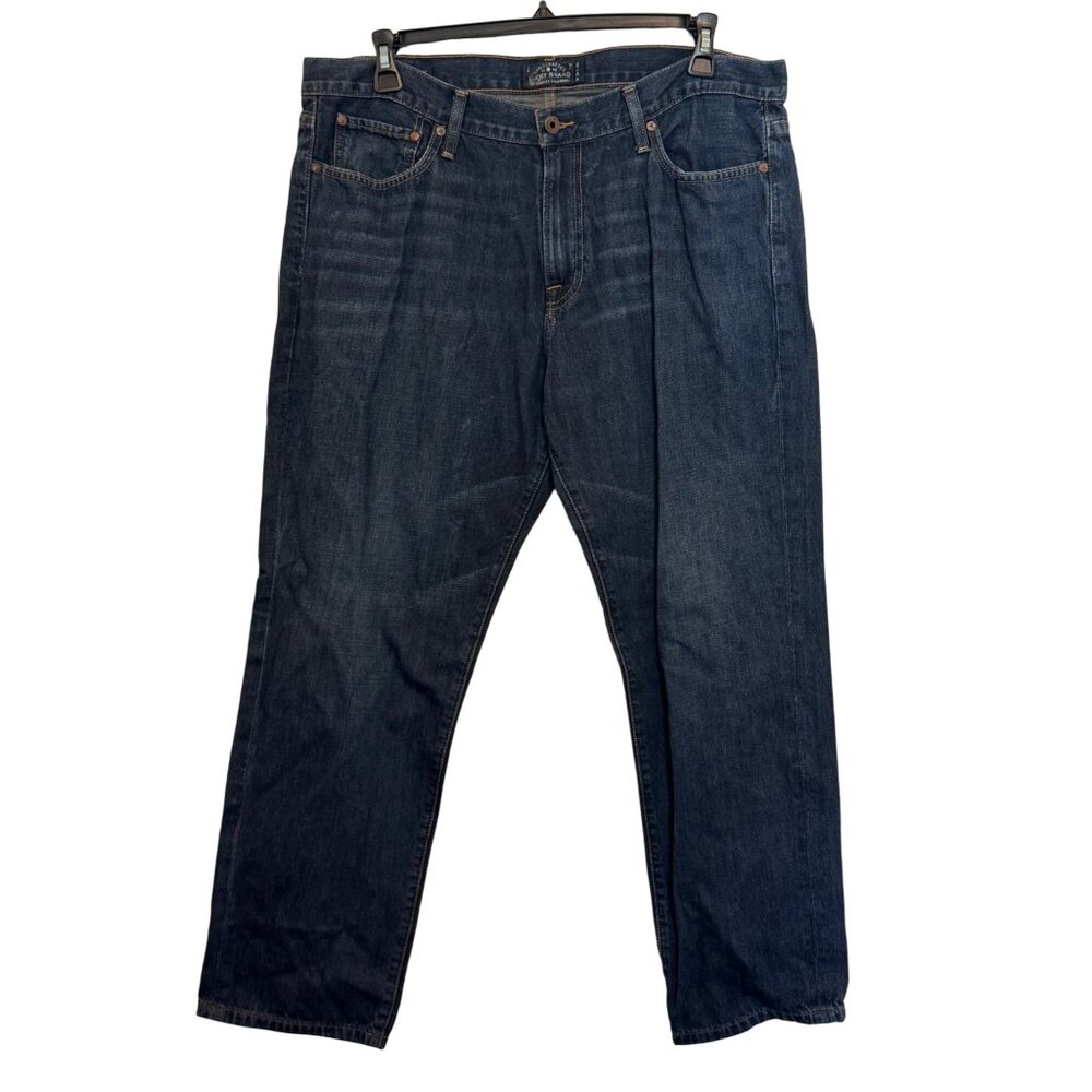 Lucky Brand 221 Original Straight Mens Jeans Size 38x29 Handcrafted Dark Wash Co